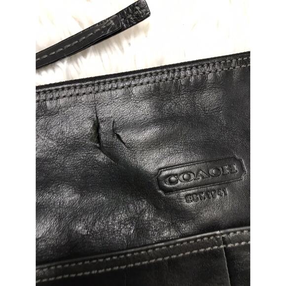 Vintage Authentic Black Classic leather Coach Soho Hippi One Shoulder bag Lg Sz - Picture 3 of 14